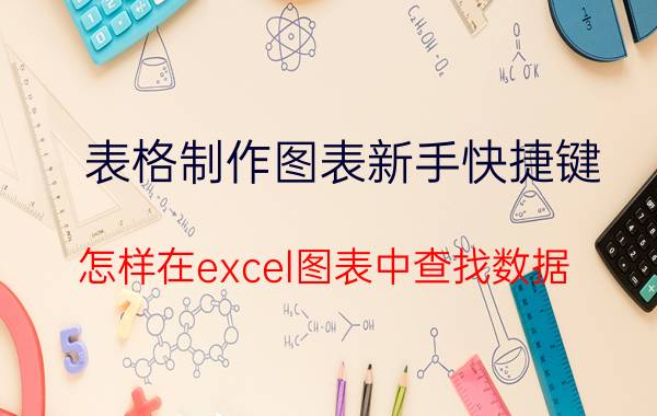 表格制作图表新手快捷键 怎样在excel图表中查找数据？